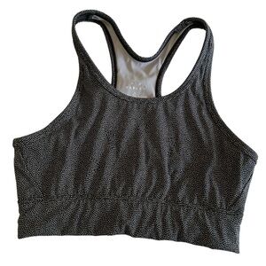 Varley Berkeley Racerback Sports Bra in Black and Tan Mini Dots - Size Small